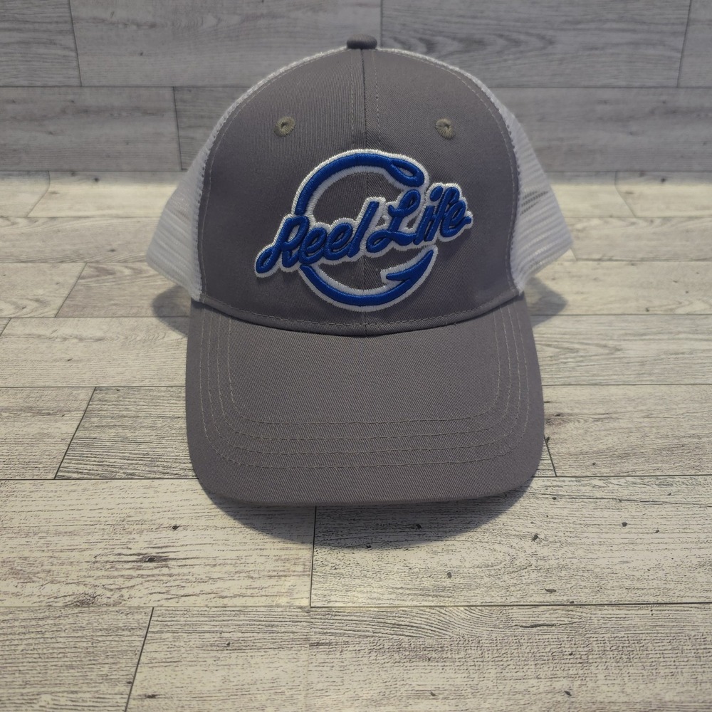 Reel Life Fishing Hat SnapBack Cap Mesh Back Breathable‎ Adjustable Hook Logo